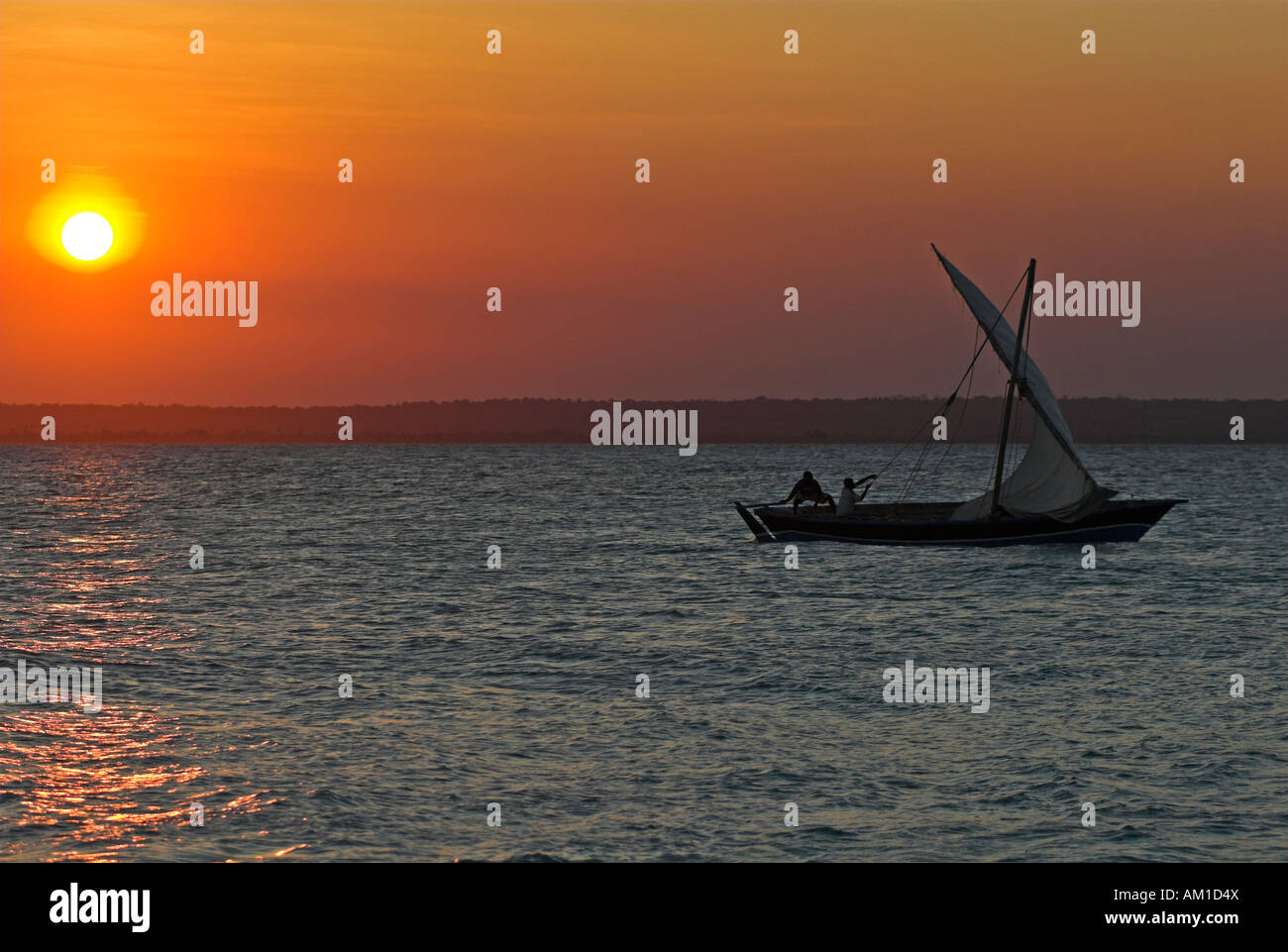 Dhau am Indischen Ozean, Quirimbas Inseln, Mosambik, Afrika Stockfoto
