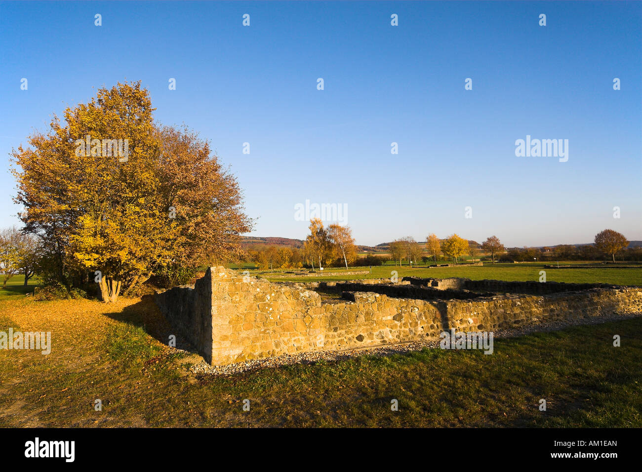 Mauerreste eines römischen Gutshofes in der Nähe von Schlatt bin Randen, Hegau, Konstanz district, Baden-Württemberg, Deutschland Stockfoto