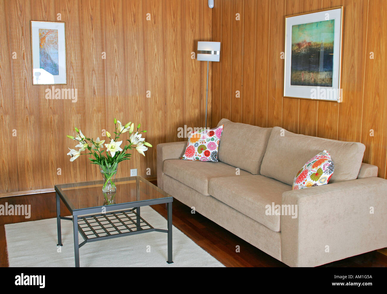 Retro-Wohnzimmer Interieur Stockfoto