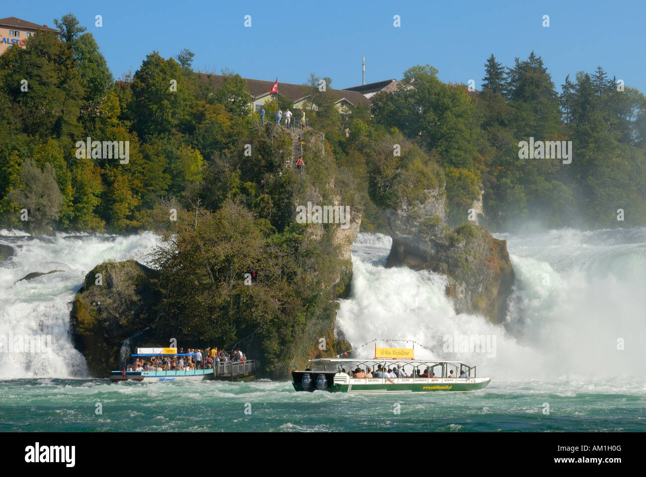Rheinfall in der Nähe der Stadt Schaffhausen - Schweiz, Europa. Stockfoto