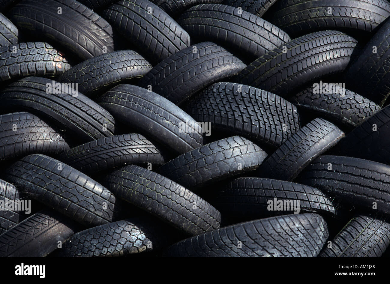 Detail eines Reifens Berges geschätzt, um 750 000 entsorgt Altreifen UK Stockfoto