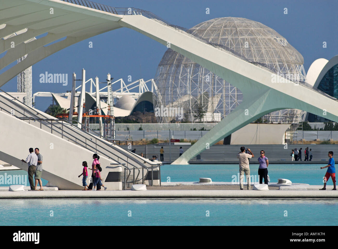 Stadt der Künste und Wissenschaften der Architekt Santiago Calatrava, Stadt von Valencia, Spanien, Europa Stockfoto