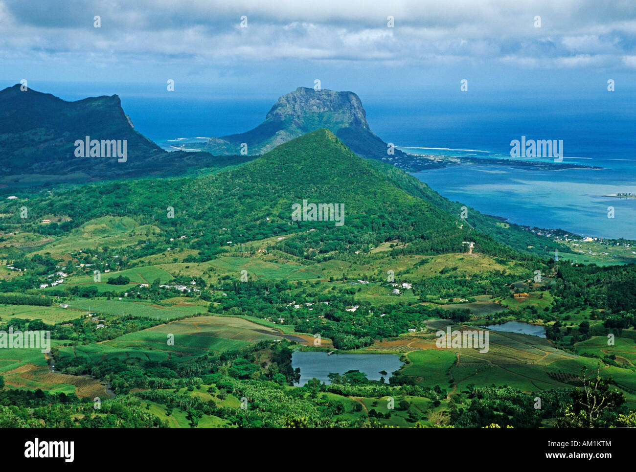 Blick vom Black River Peak in den südlichen Teil der Insel Mauritius, Afrika Stockfoto