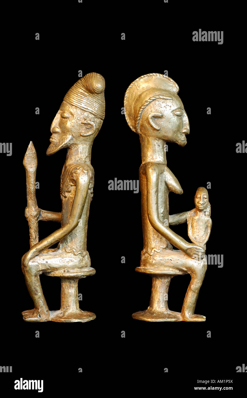 Königspaar, bronze-Statuen, Mali, Afrika Stockfoto