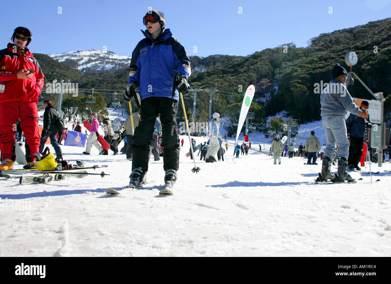 Thredbo Skifahren Stockfoto