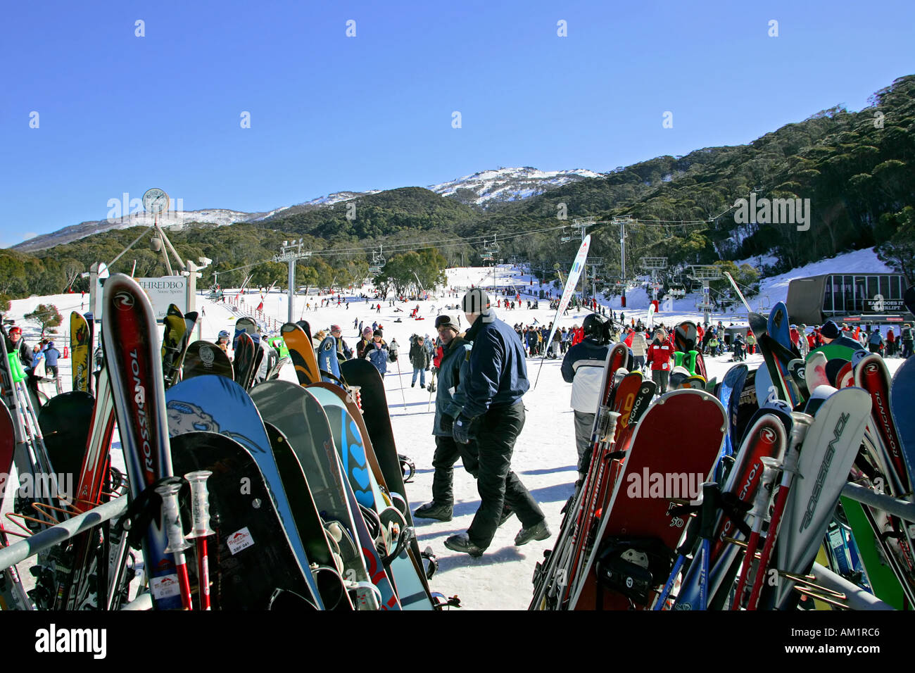 Thredbo Skifahren Stockfoto