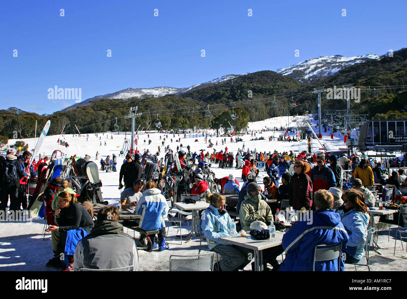 Thredbo Skifahren Stockfoto
