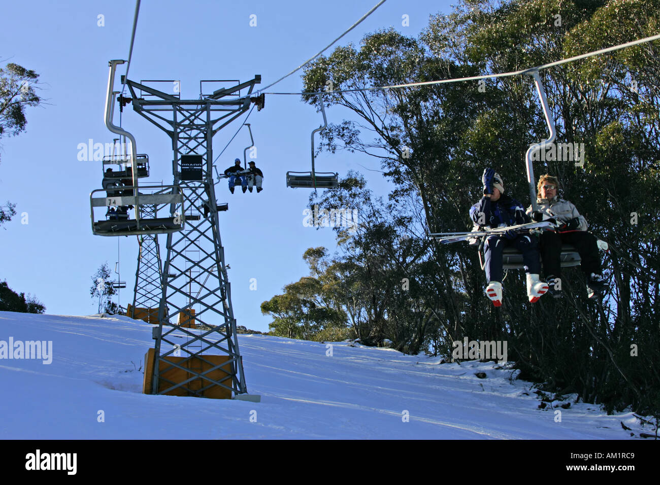 Thredbo Skifahren Stockfoto