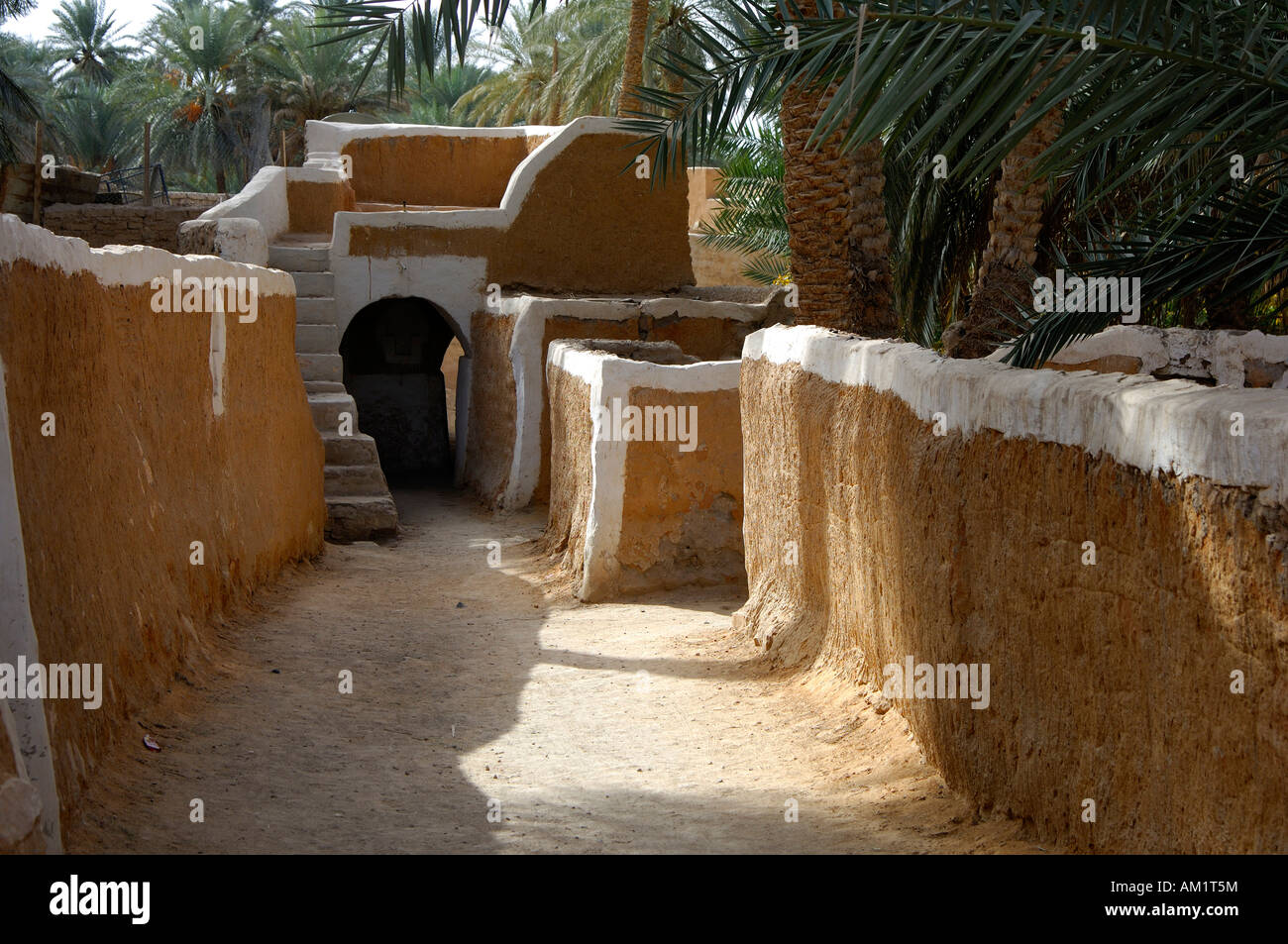 Lane in der alten Stadt von Ghadames, UNESCO-Welterbe, Libyen Stockfoto
