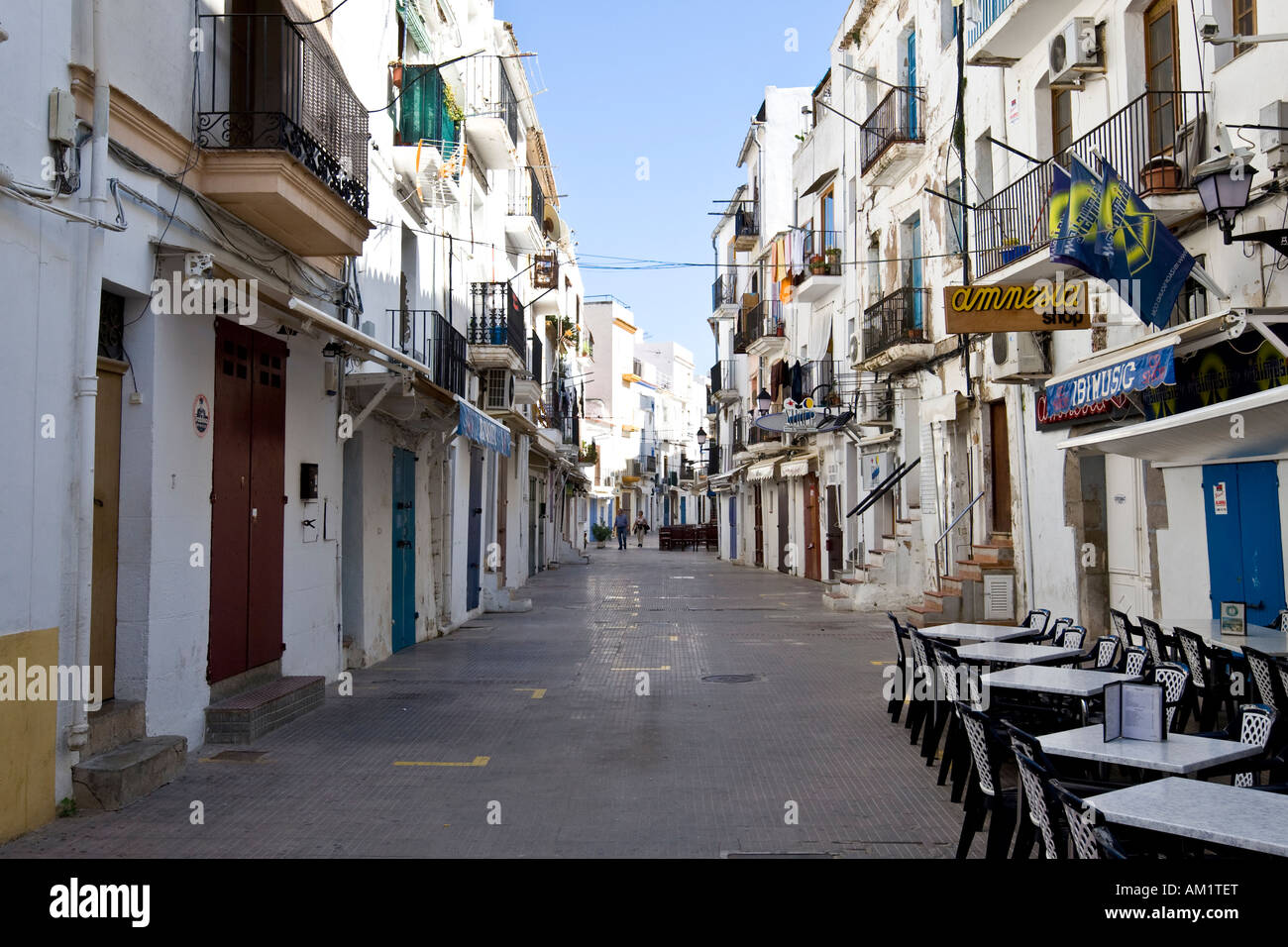 Alte Stadt Eivissa, Ibiza, Balearen, Spanien Stockfoto