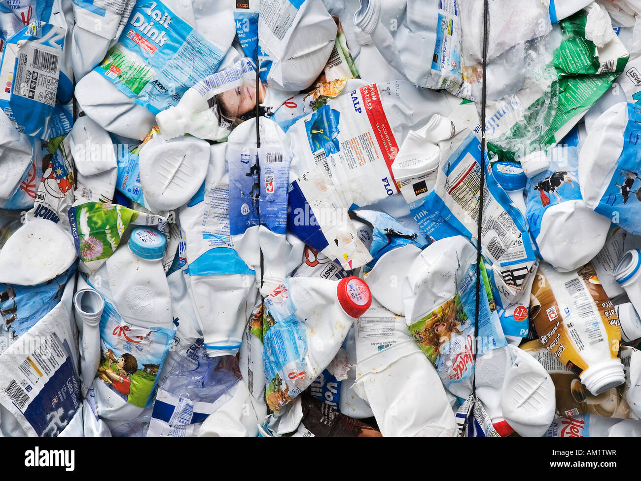 Gesammelten Kunststoffe für das recycling Stockfoto