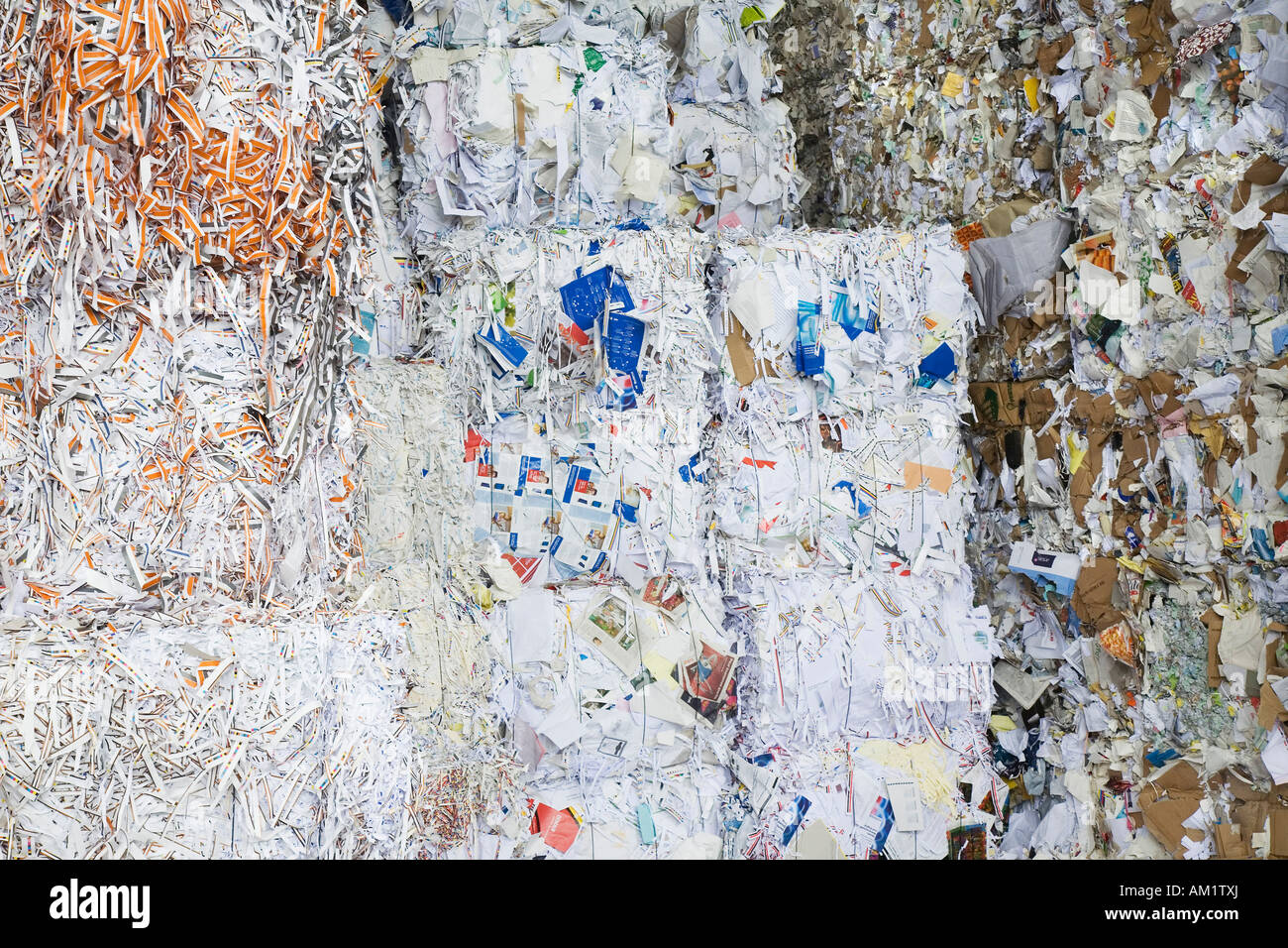 Gesammelten Altpapier Recycling Stockfoto