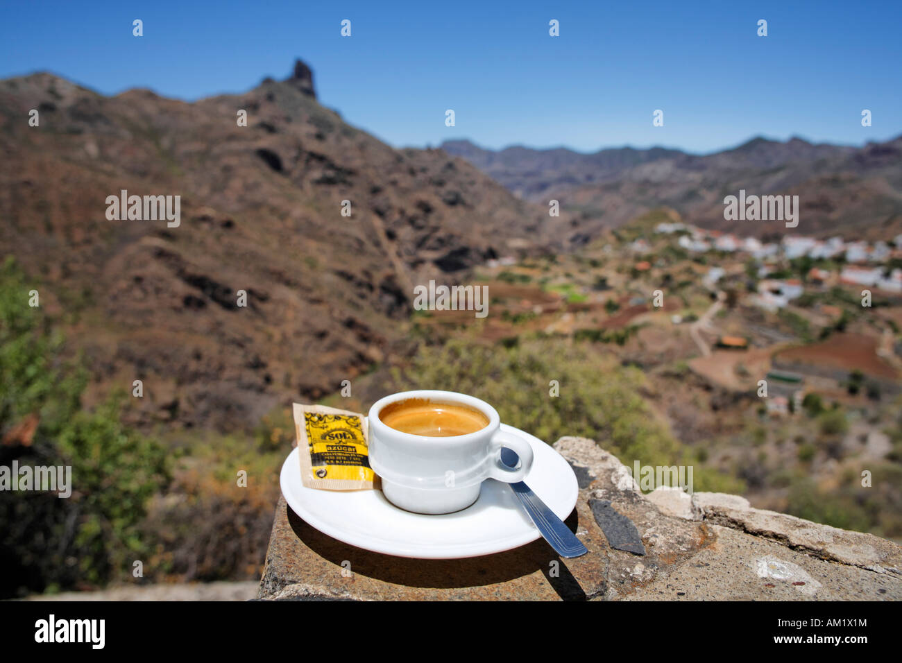 Cafe Solo, Tejeda, Gran Canaria, Spanien Stockfoto