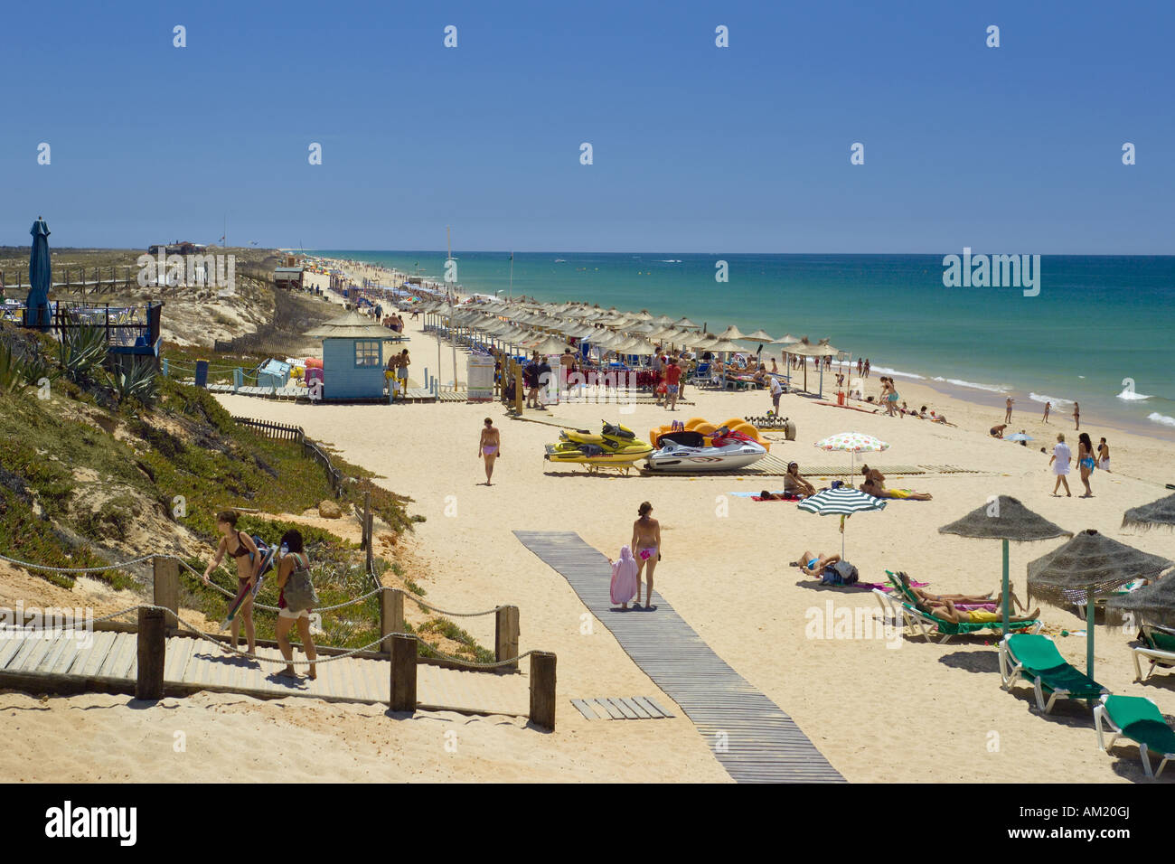 Portugal Algarve, der Praia do Garrao Strand oder Praia do Ancao, in Richtung Quinta do Lago Stockfoto