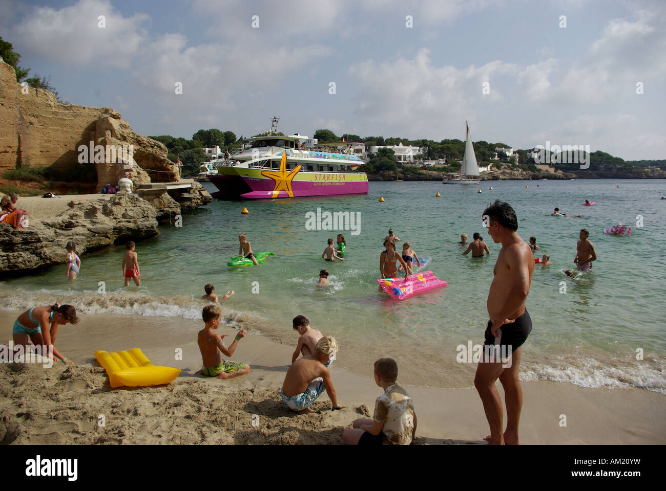 Cala des Forti Strand, Insel Mallorca, Spanien Stockfoto