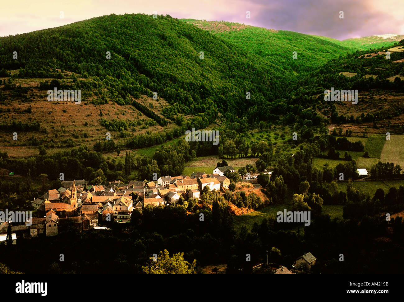 Frankreich Lozere Cevennen Languedoc Roussillon Cuprieres Dorf Stockfoto