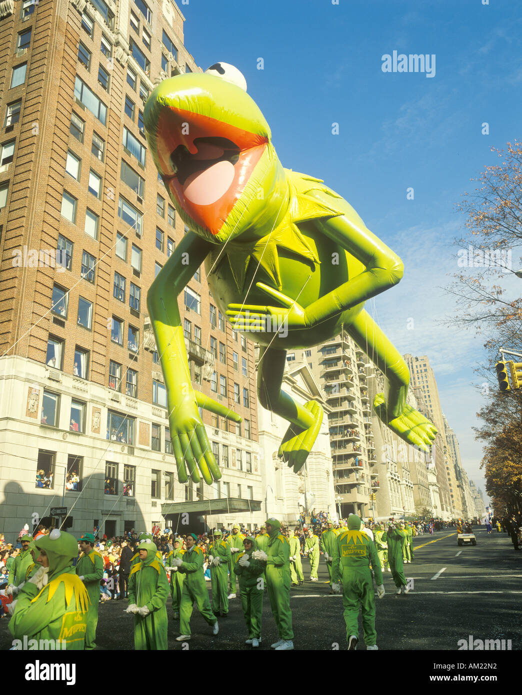 Kermit der Frosch-Ballon in Macy s Thanksgiving Day Parade New York City New York Stockfoto