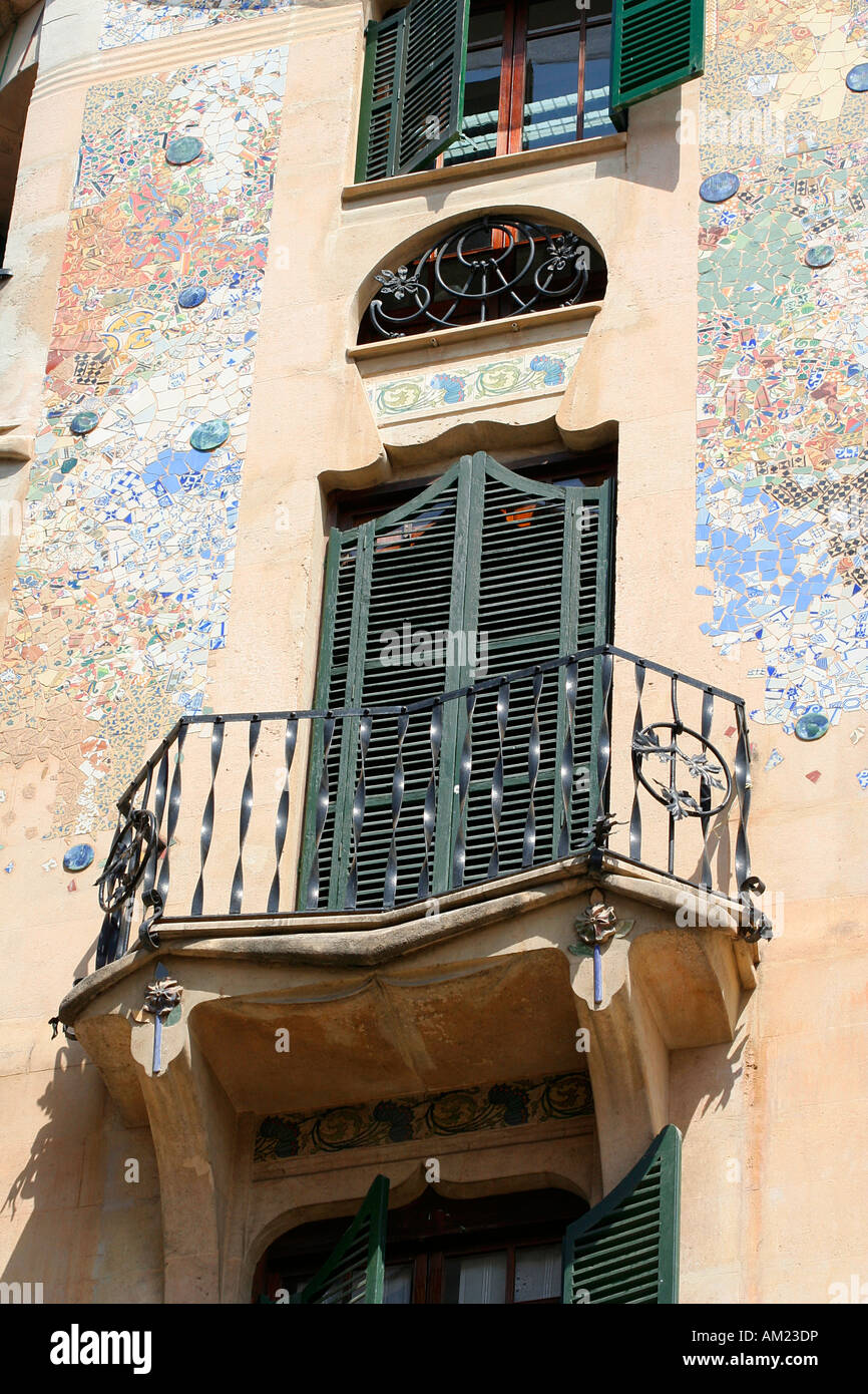 Jugendstil-Gebäude in der historischen alten Stadt, Palma, Mallorca, Spanien Stockfoto