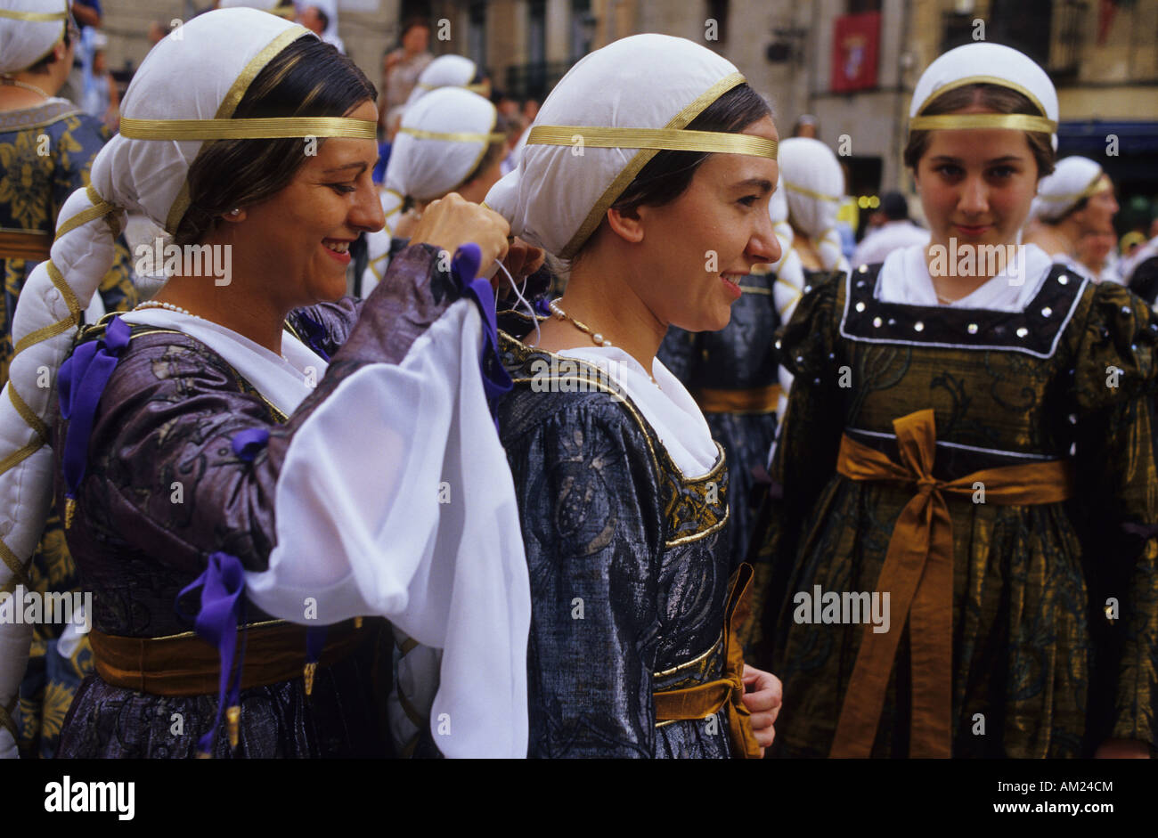 Krönung von Isabella i. von Kastilien im Mittelalter FESTIVAL in SEGOVIA Spanien Stockfoto