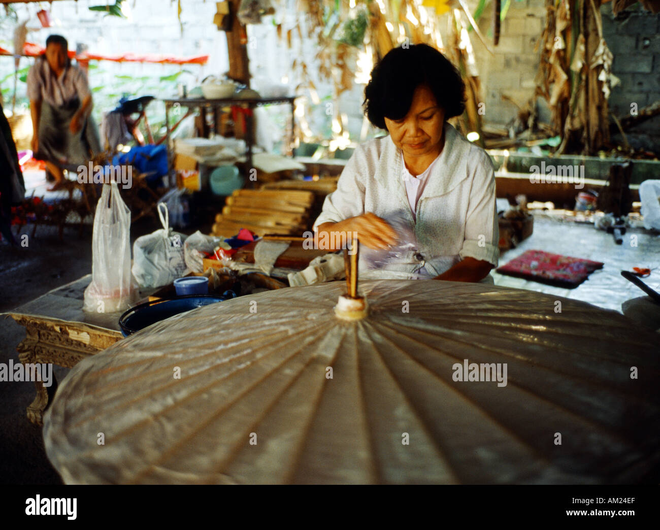 Regenschirm-Handwerk-Thailand Stockfoto