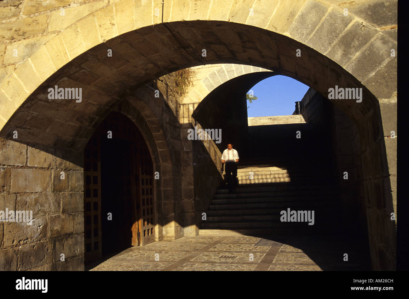 Treppen, die Kathedrale PALMA DE MALLORCA-Balearen-Spanien Stockfoto