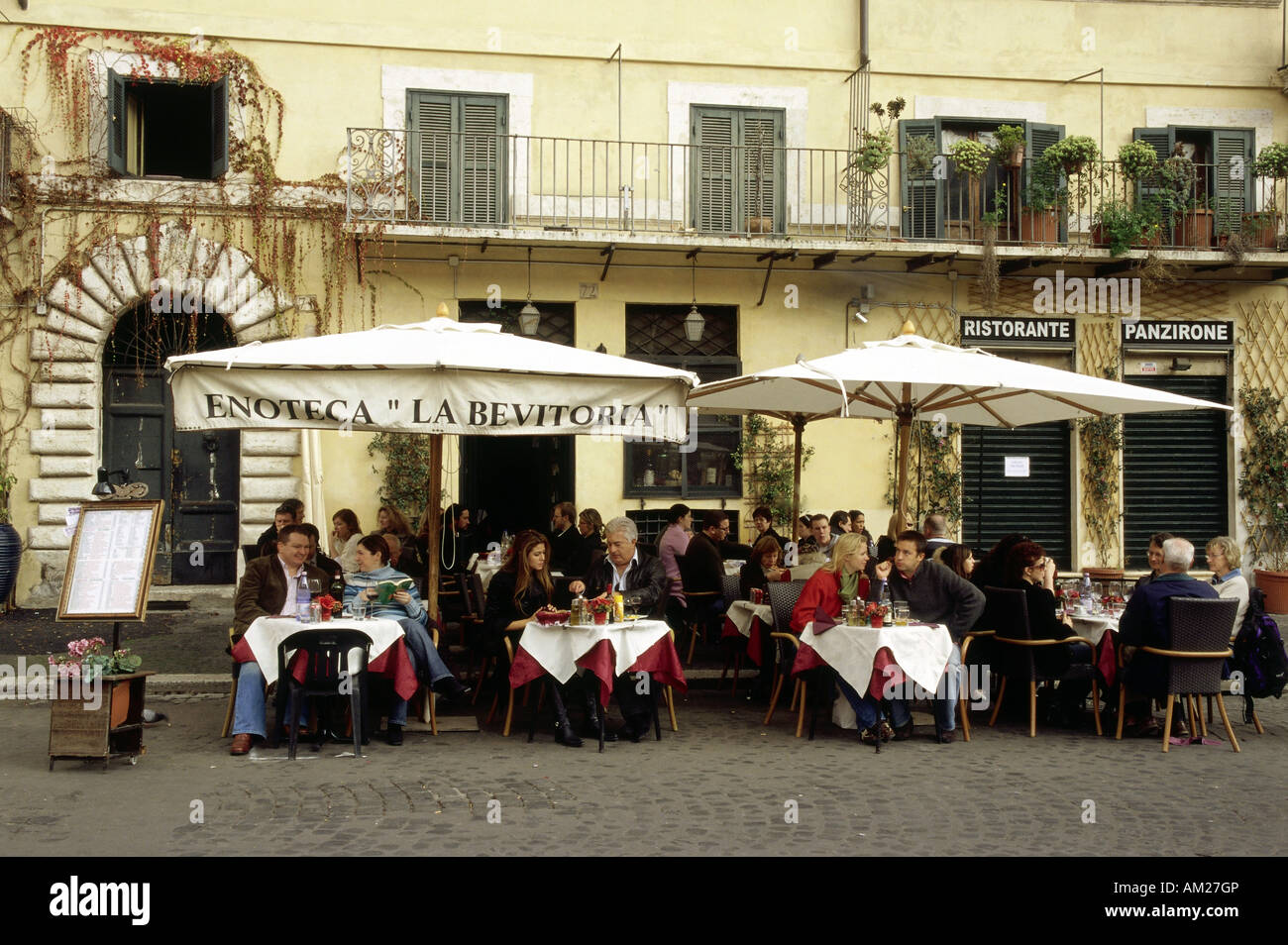 Geographie/Reisen, Italien, Rom, Gastronomie, Cafe'Enoteca la Bevitoria", Piazza Navona, Additional-Rights - Clearance-Info - Not-Available Stockfoto