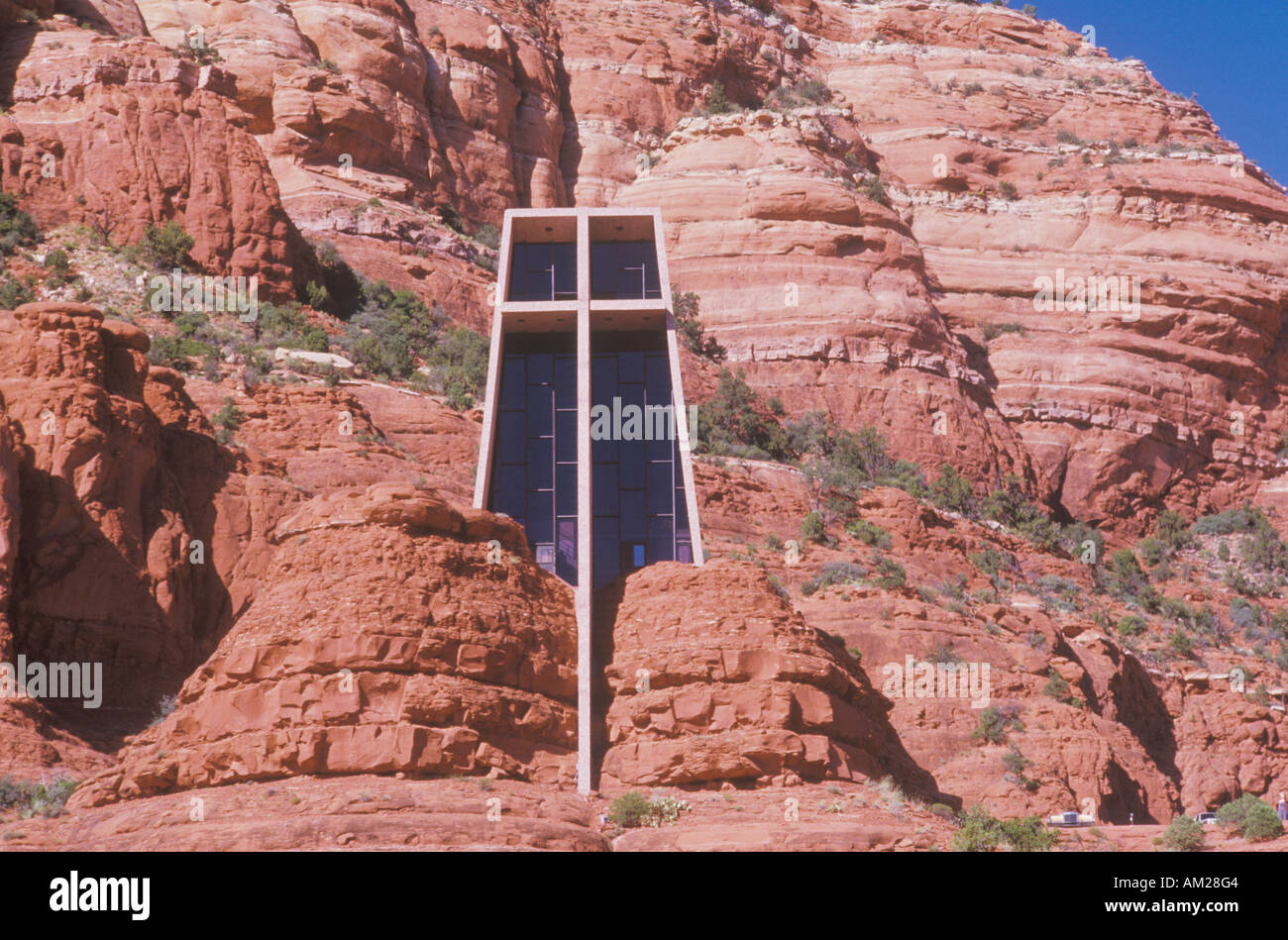 Katholischen Heiligkreuzkapelle inspiriert von Frank L Wright in Sedona Arizona Stockfoto