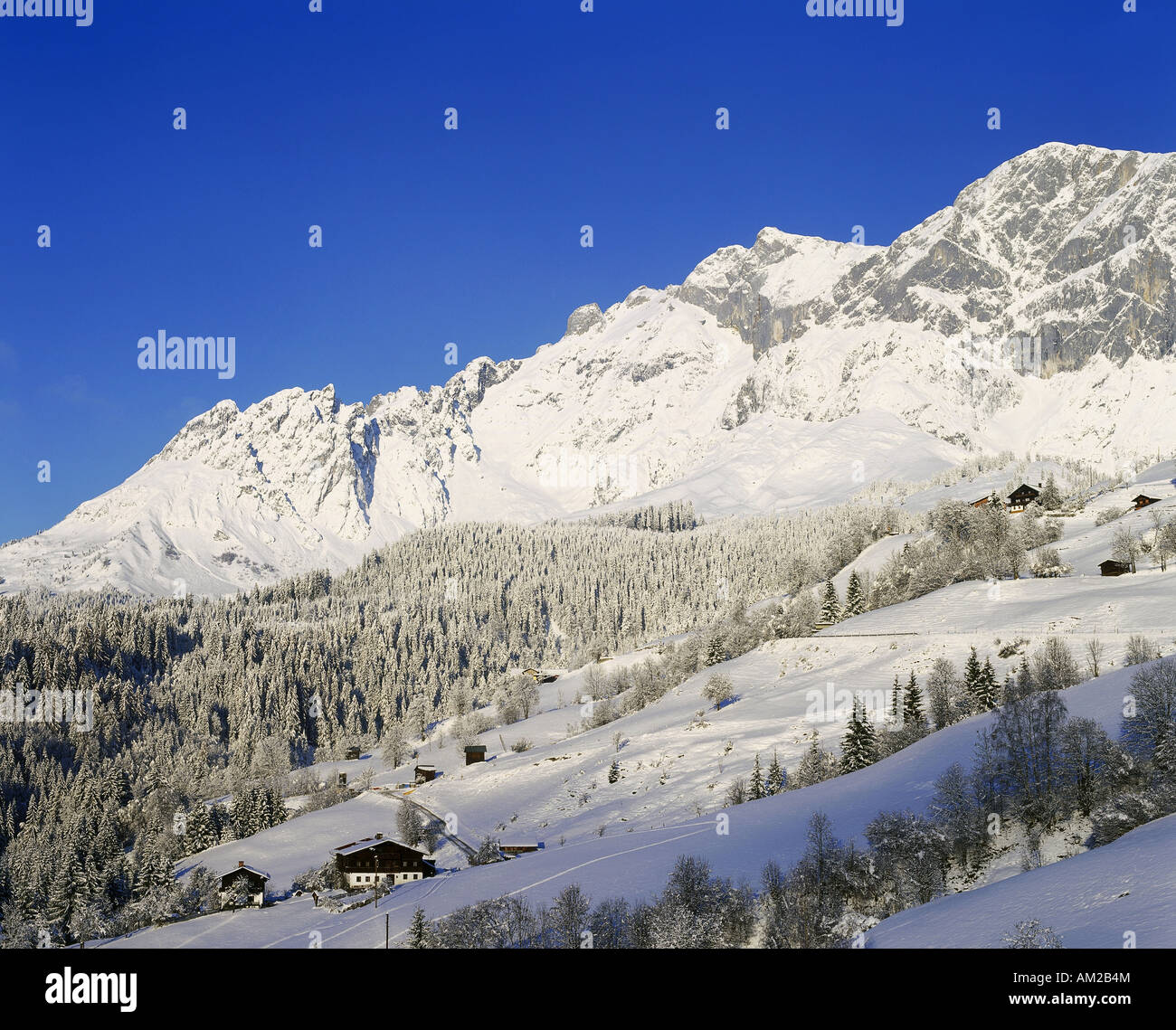 Geographie / Reisen, Österreich, Salzburg, Berg / Gebirge, Hochkönig (2.941 m), Winter, Europa, Land Salzburg, Schnee, land Stockfoto