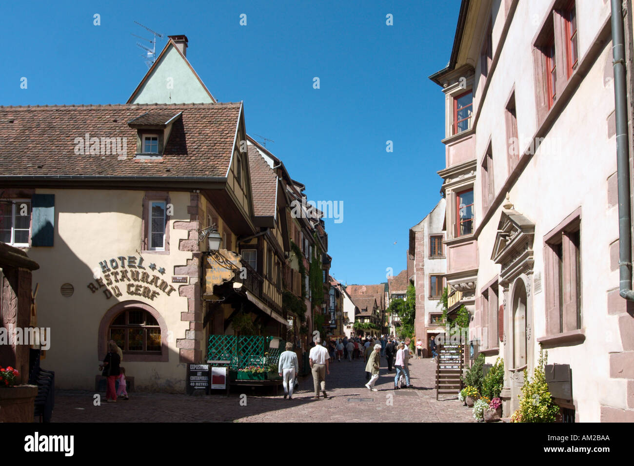 Altstadt, Riquewihr, Elsass, Frankreich Stockfoto