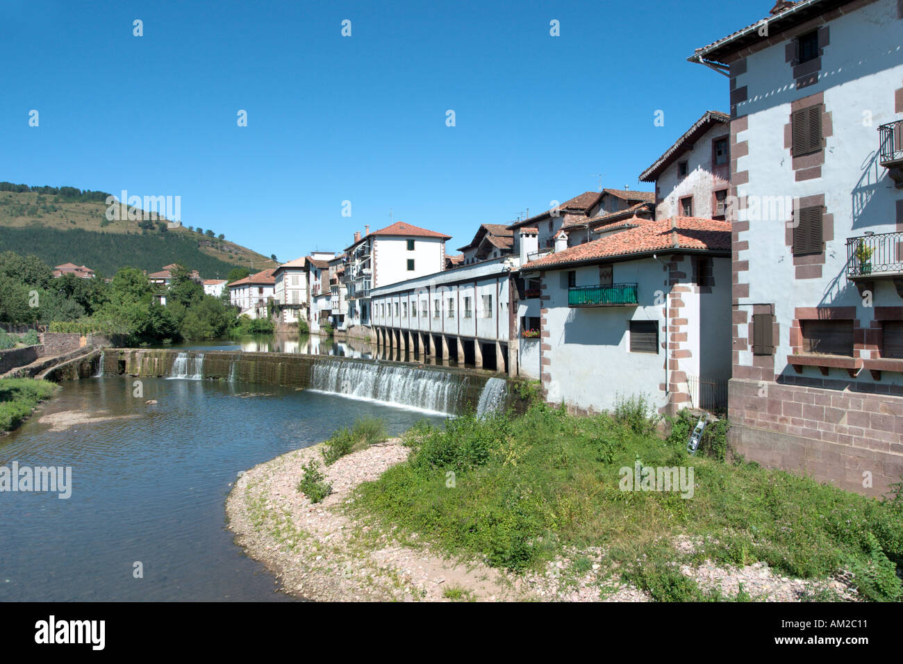 Fluss Baztan, Elizondo, Navarra, Baskenland, Spanien Stockfoto