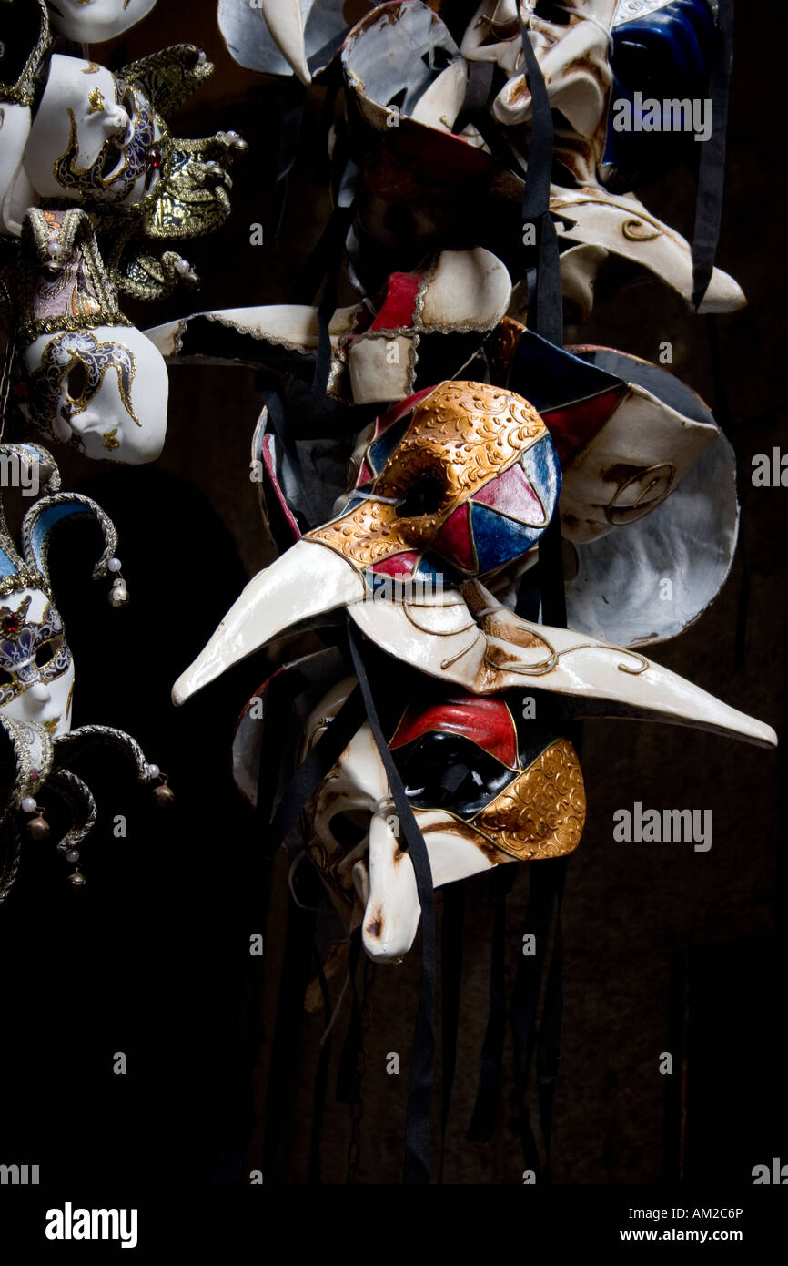 Foto von traditionellen Masken für Festivals in Neapel, Italien. Stockfoto