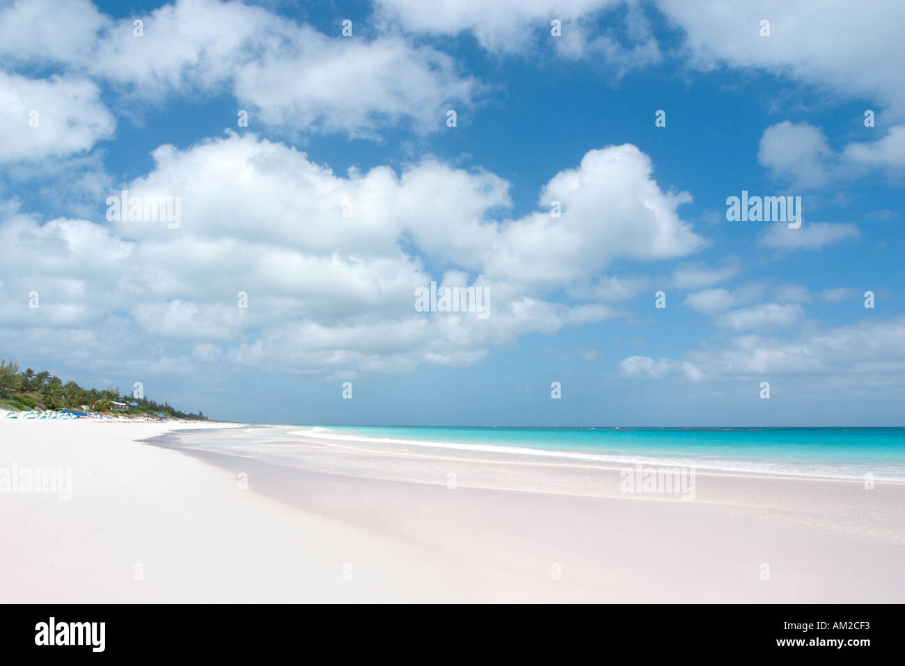 Rosa Sandstrand, Harbour Island, Bahamas Out Islands, Karibik Stockfoto