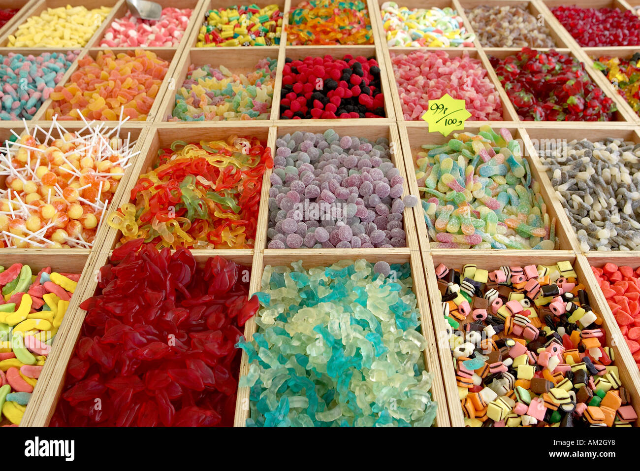 Sweet stall am Markt Stockfoto
