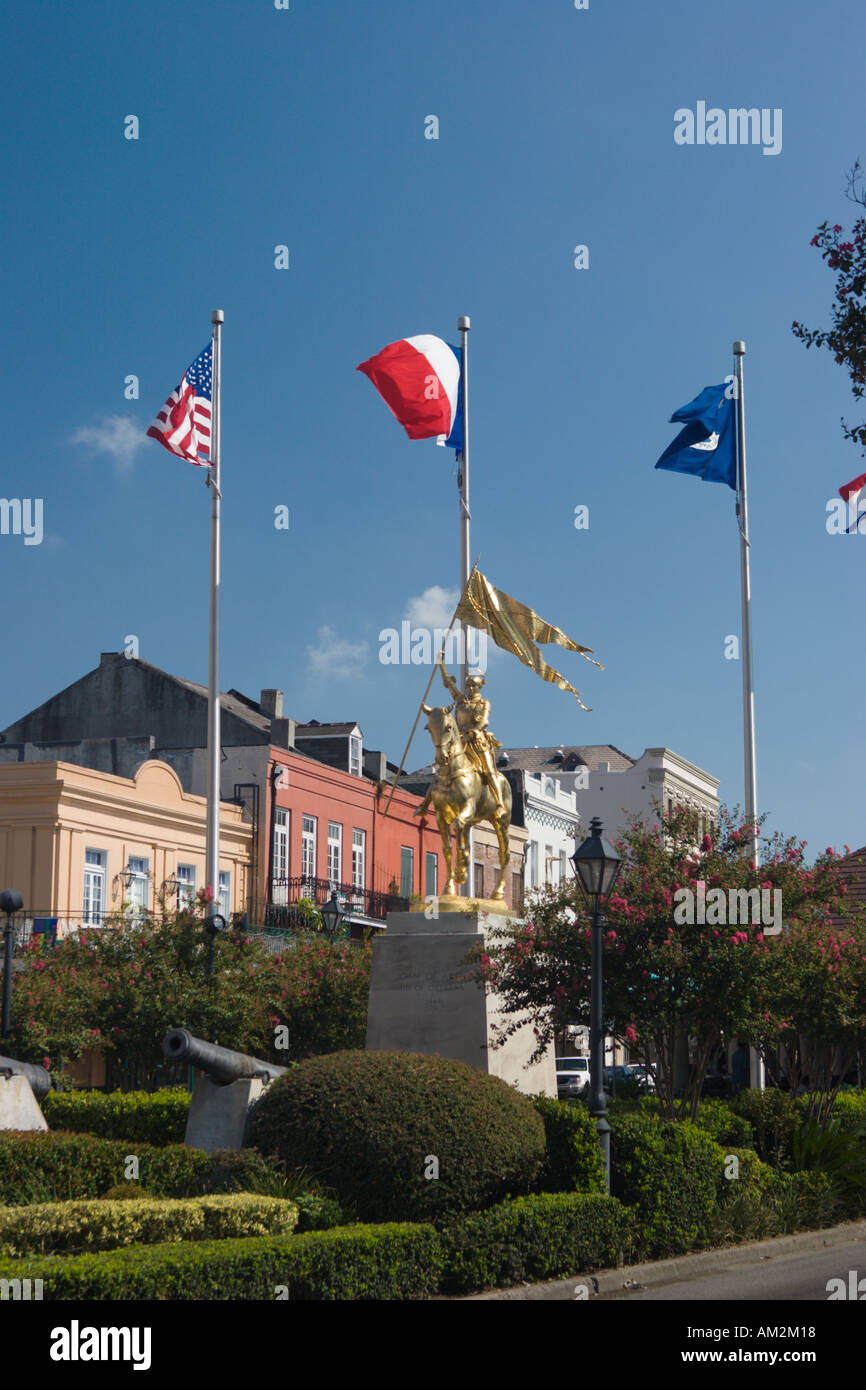 Joan of Arc Statue auf Decatur Street im French Quarter von New Orleans Louisana USA Stockfoto