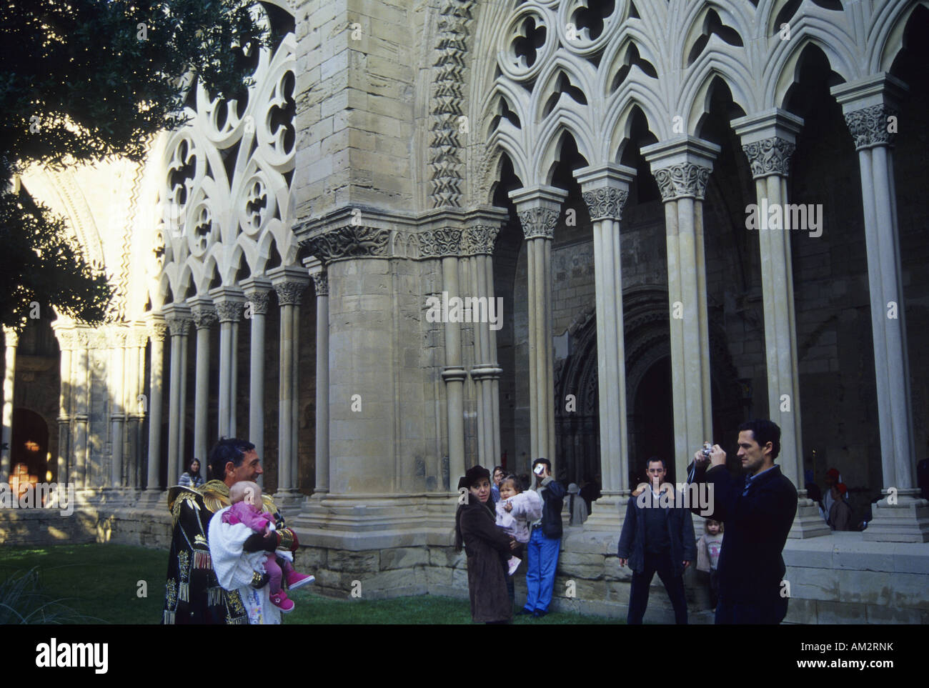 Kreuzgang der Kathedrale Seu Vella LLEIDA Comunidad Autónoma de Cataluña Spanien Stockfoto