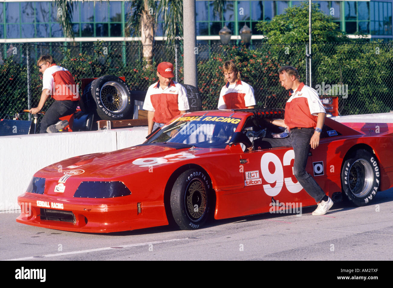 Ein roter Mazda Trans AM in der Toyota Grand Prix-Rennen in Long Beach CA Stockfoto