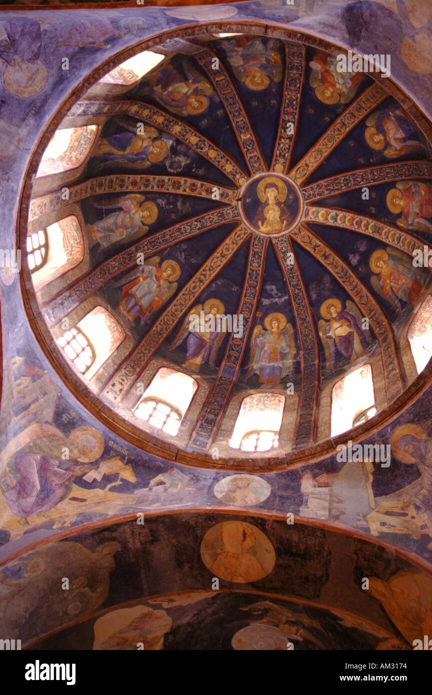 gewölbte Decke Detail der 12 Apostel und Jesus in Istanbul Türkei Stockfoto