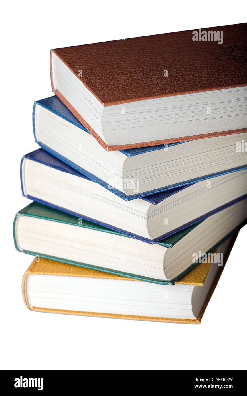 Gestapelten Bücher, Cover, farbig, Ausschneiden Stockfoto