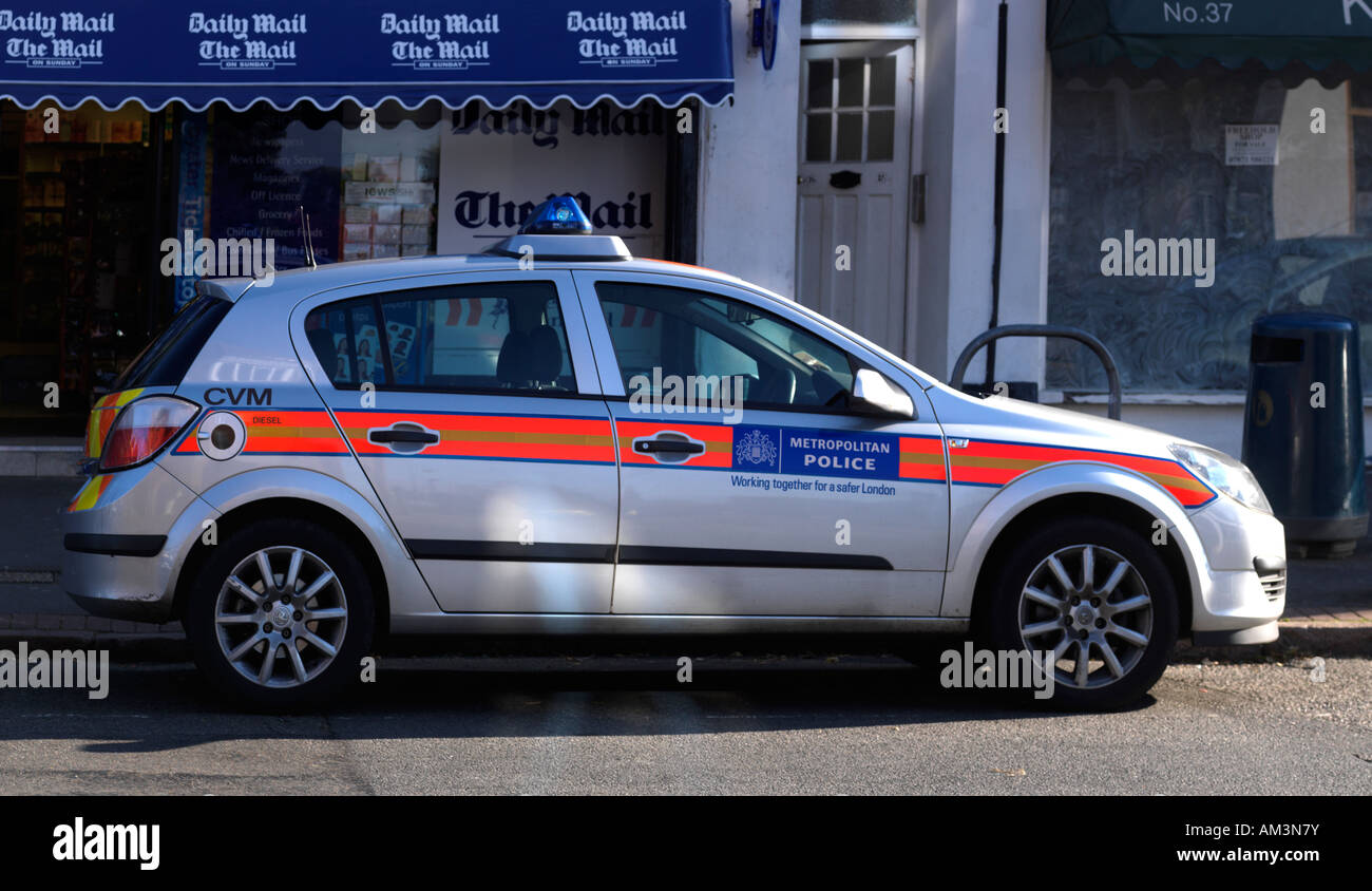 Polizeistreife Auto Cheam Surrey England Stockfoto