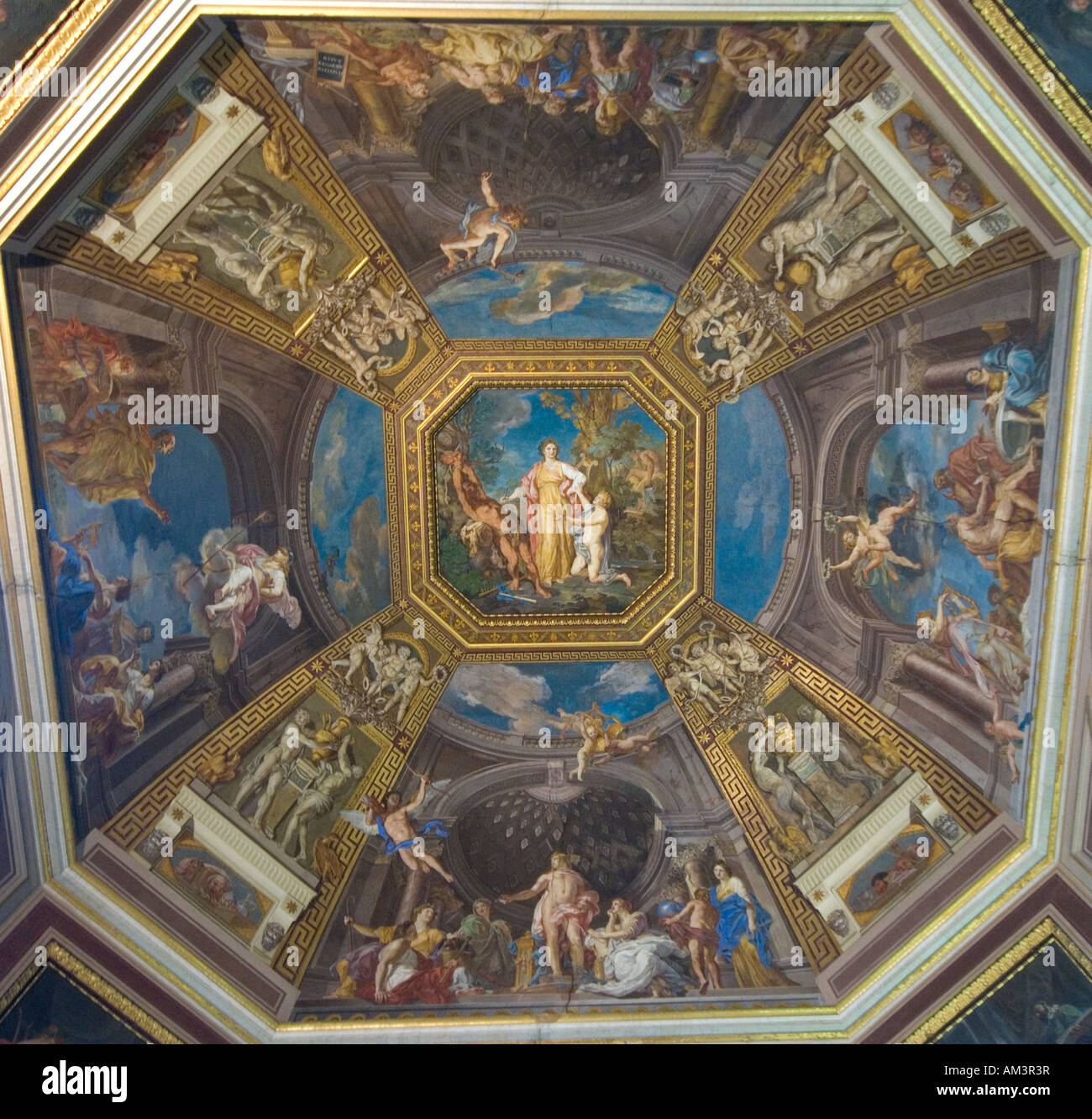 Die Decke der Sala Delle Muse Zimmer der Musen Vatican Museum Rom Italien Stockfoto