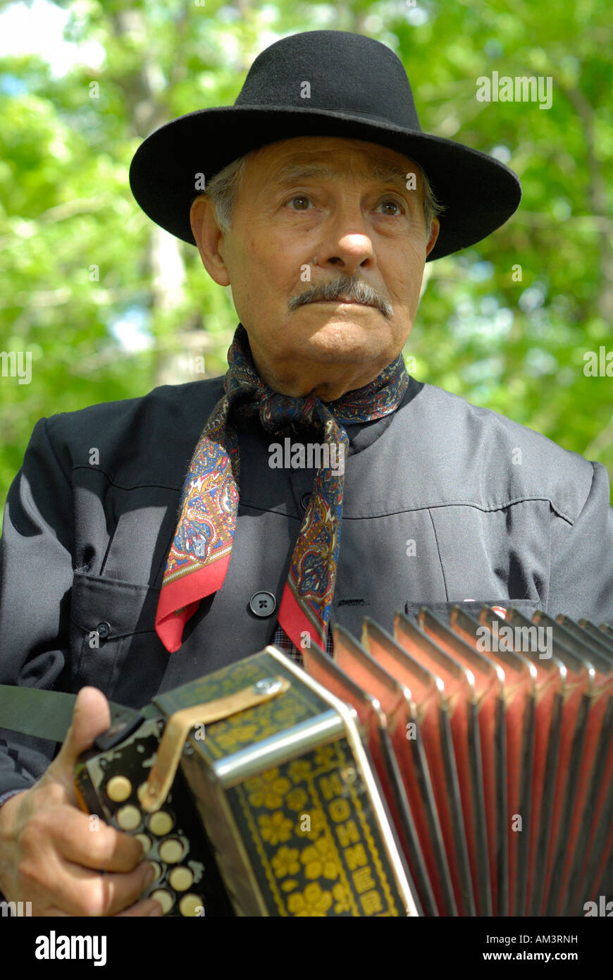 Folklore-Musiker, Fiesta De La Tradición, San Antonio de Areco, Provincia de Buenos Aires, Argentinien, Südamerika Stockfoto