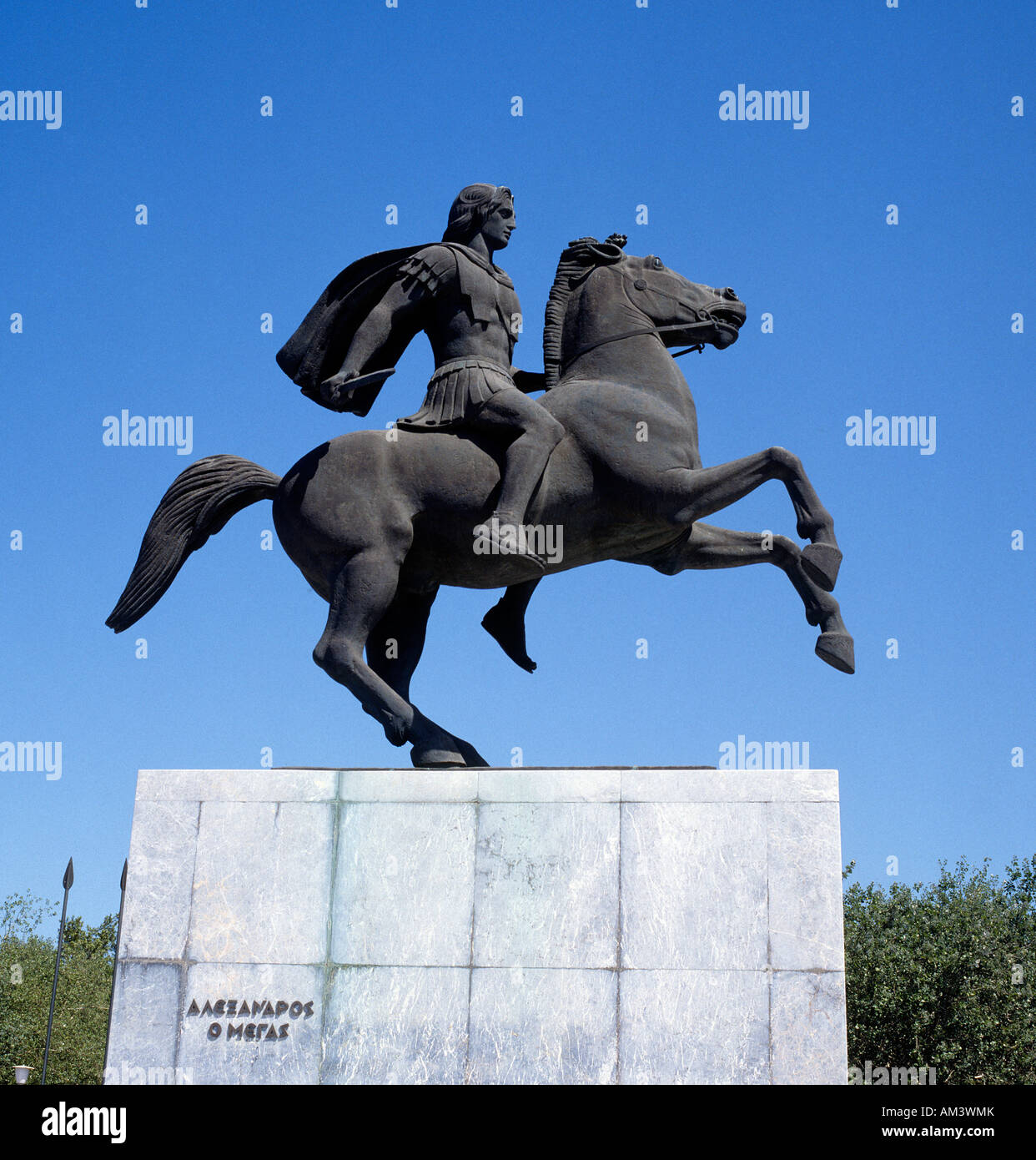 Reiterstatue von Alexander dem großen in Thessaloniki Griechenland Stockfoto