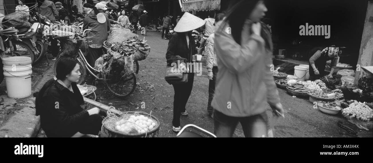 Straße Märkte Hauptstadt Hanoi Nordvietnam Süd-Ost-Asien Stockfoto