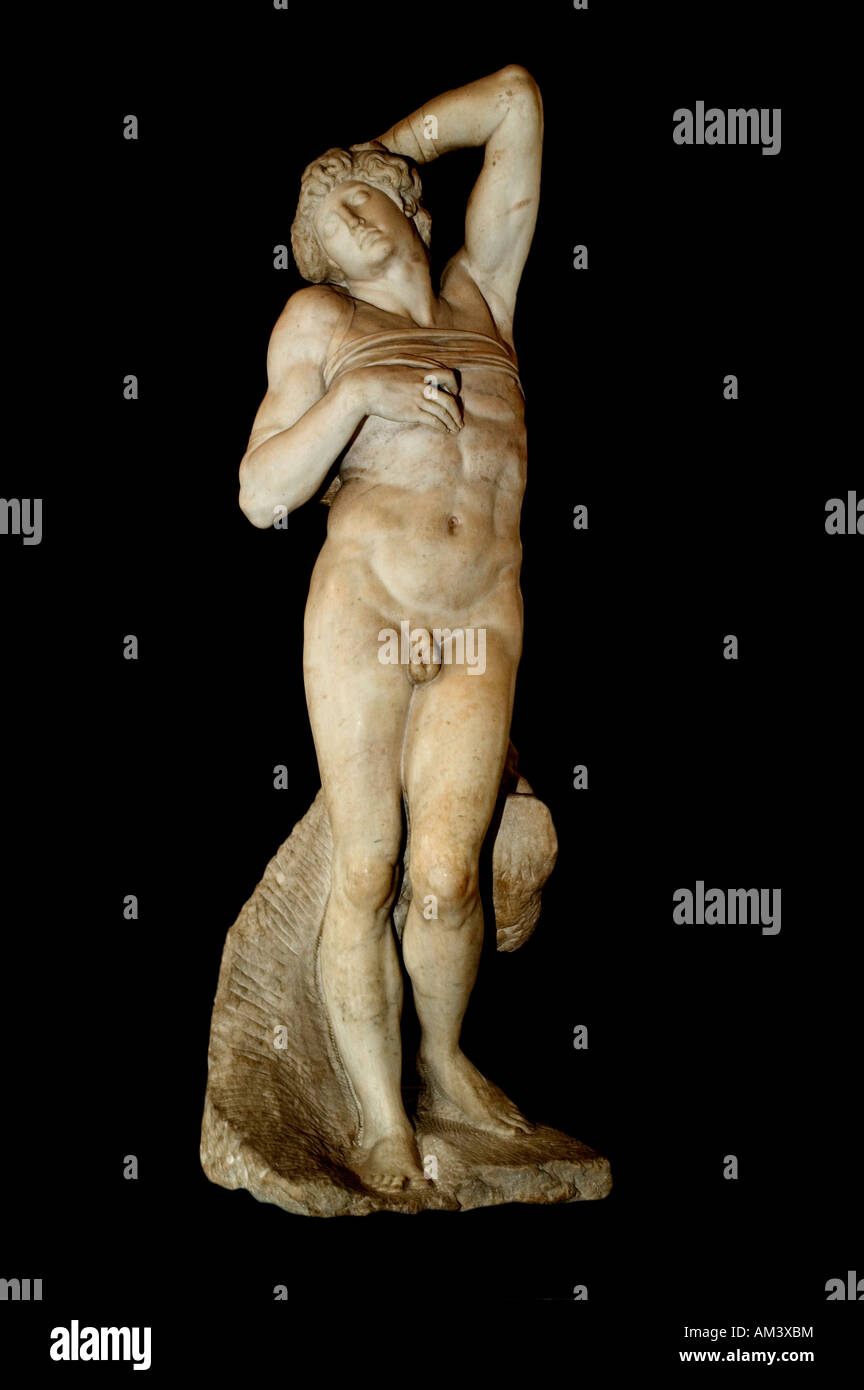 Captive rebellious Slave 1513-15 Grab von Papst Julius II. 1443 1513 von Michelangelo Buonarroti 1475-1564 italienische Bildhauer Italien Stockfoto
