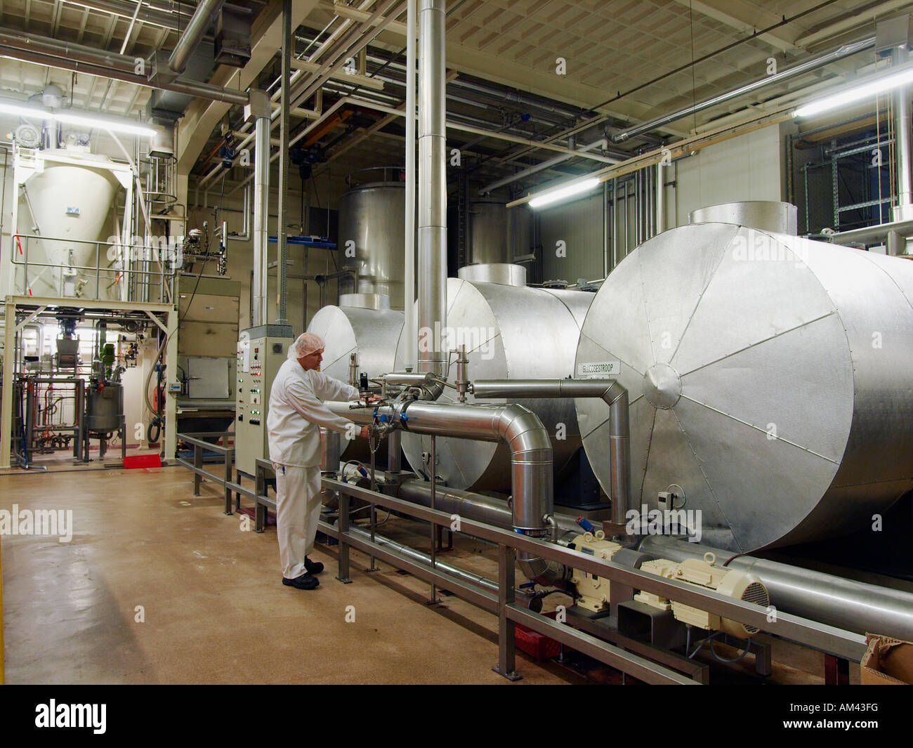 Süßwarenfabrik mit Tanks für Glukosesirup Breda Niederlande Stockfoto