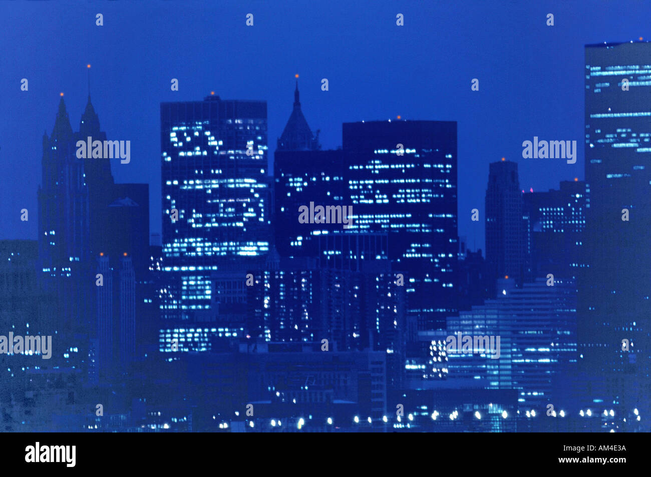 New York City bei Nacht Stockfoto