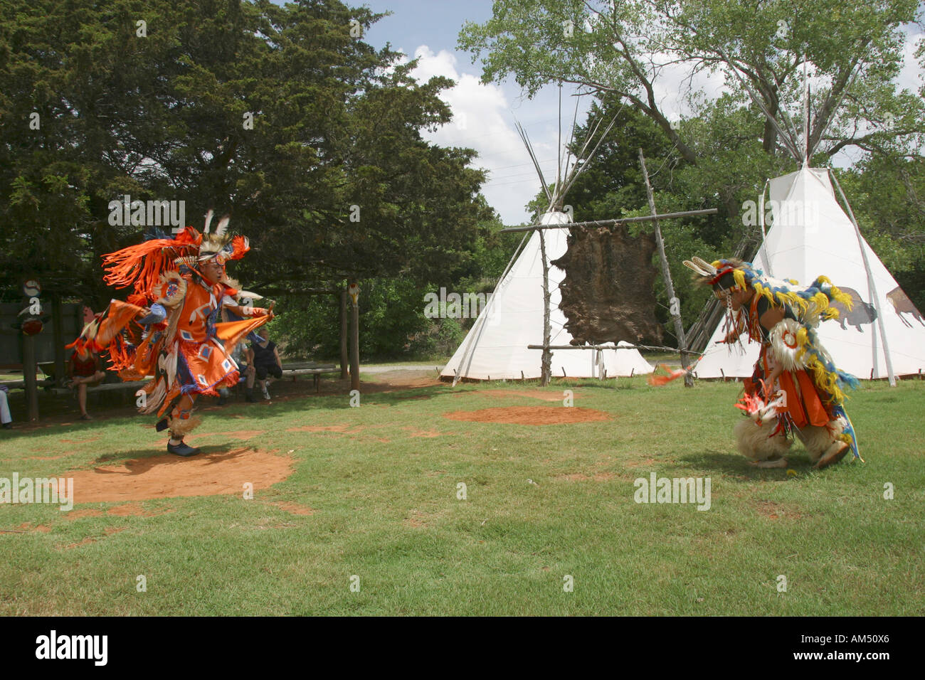 Indische Stadt Anadarko, OK USA traditioneller Tanz Stockfoto