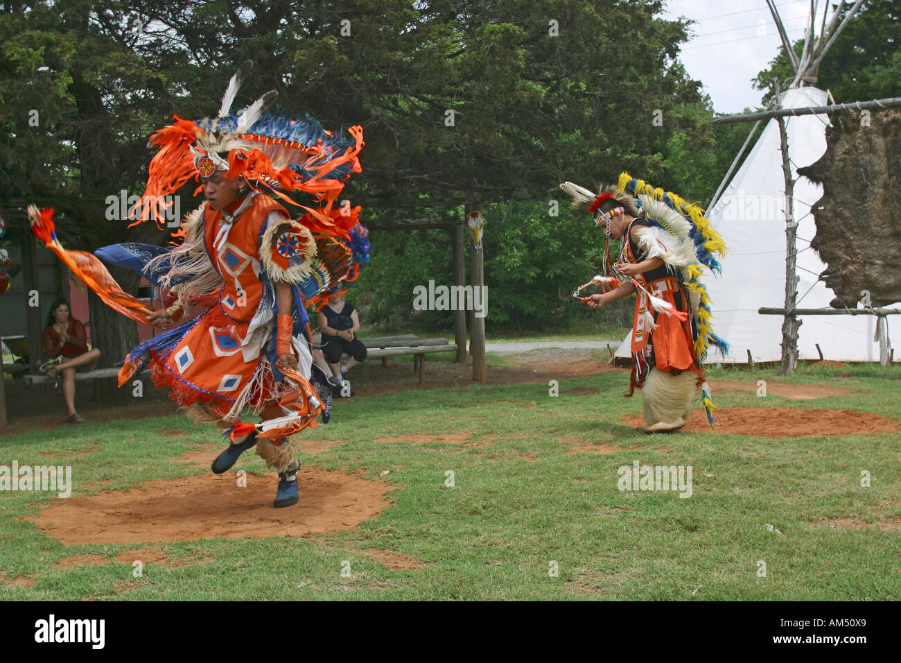 Indische Stadt Anadarko OK USA traditionelle Tänzer Stockfoto