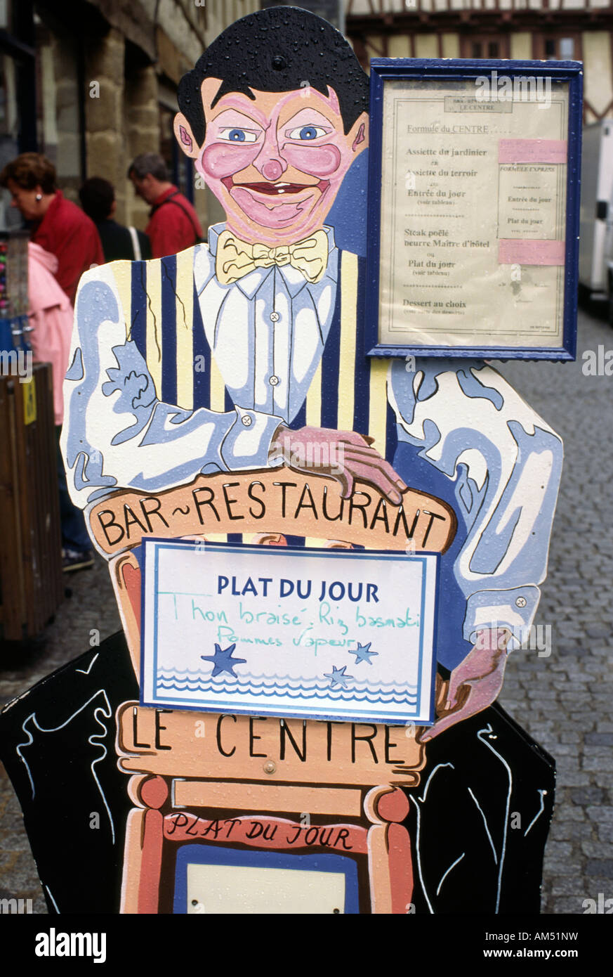 Restaurant Werbung Plakatwand Vannes Frankreich Stockfoto