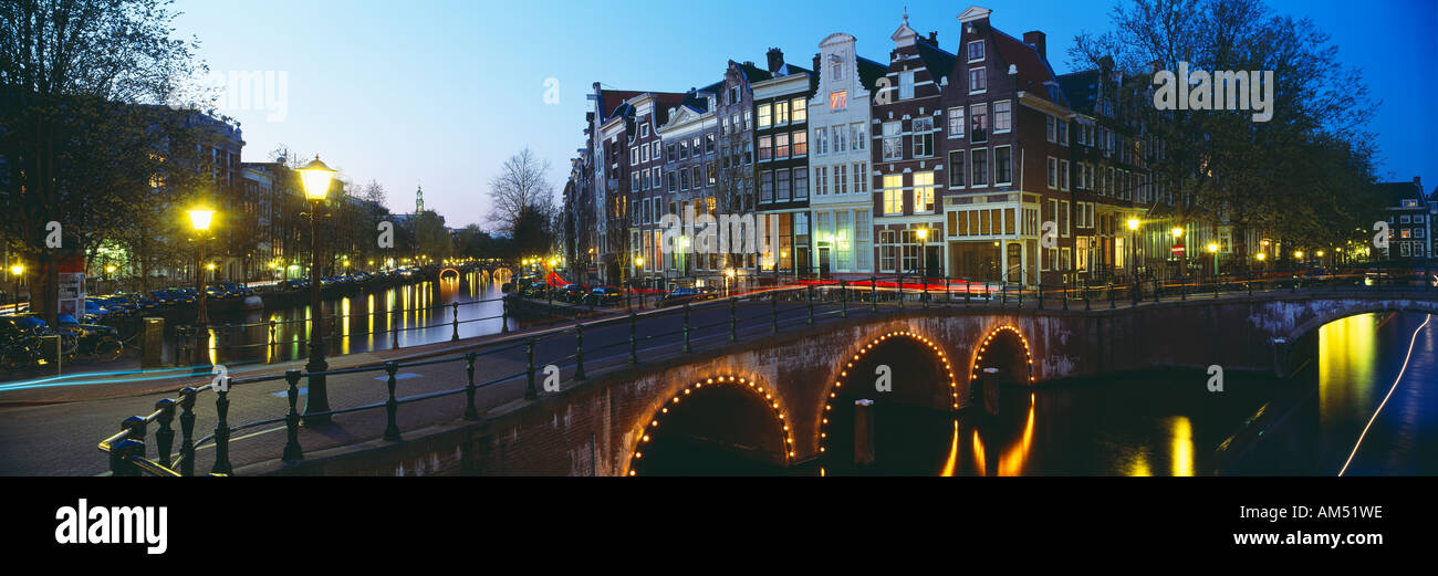 Brücke über Keizersgracht bei Leidse Gracht Amsterdam Holland Stockfoto
